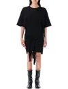 Diesel T-shirt Dress With Tie Front In Black