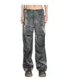 Diesel P Rodige Grey Metallic Low Rise Trousers In Black