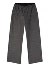 Diesel Elastic-waist Checked Straight Trousers In Black