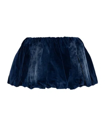 Diesel Elastic Waist Midi Skirt In Blue