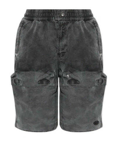 Diesel Elastic Waist Shorts In Black