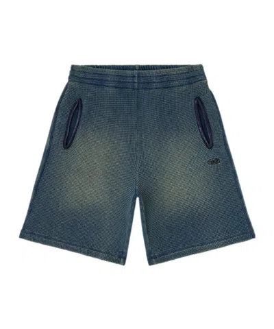 Diesel Textured Shorts With Pockets In Blue