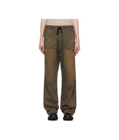 Diesel Elastic Waistband Sweatpants In Brown