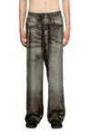 Diesel Elasticated Pants In Denim-look Viscose In White