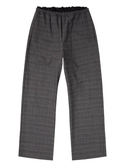 Diesel Elasticated-waist Checked Trousers In Gray