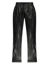 Diesel Elasticated-waist Leather Trousers In Black