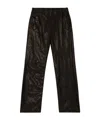 Diesel Elasticated-waist Leather Trousers In Black