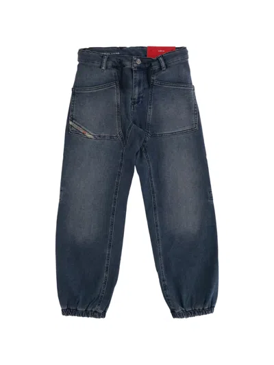 Diesel Kids' Elasticated-ankle Jeans In Blue