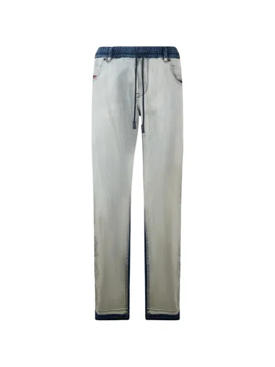 Diesel Elasticated-waist Drawstring Jeans In Blue