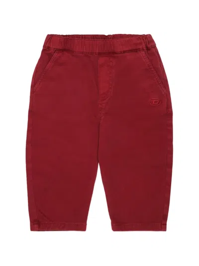 Diesel Babies' Elasticated-waistband Trousers In Red