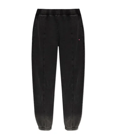Diesel Elastic-waist Athletic Pants In Black