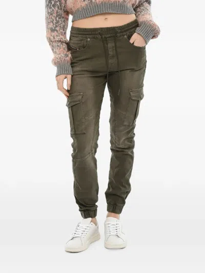 Diesel Elastic-waist Cargo Pants In Green