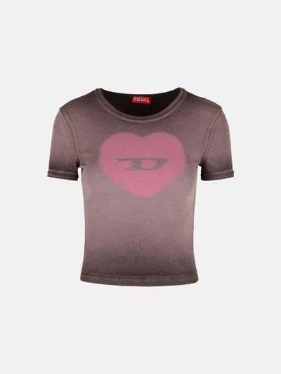 Diesel Ele' Burgundy Cotton T-shirt