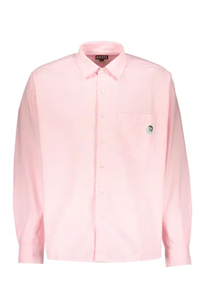 Diesel Elegant Pink Shirt With Buttons And Pocket