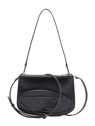 Diesel Elegant Rectangular Handbag With Distinctive Oval Design In Black