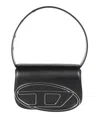 Diesel Mini Shoulder Bag In Soft Nappa Leather With Logo Detail In Black