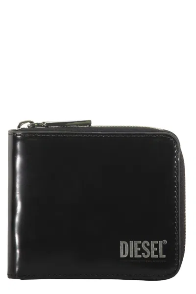 Diesel Elegant Wallet In Black Leather Compact