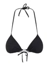 Diesel Triangle Halter Neck Bikini Top With Adjustable Laces In Black