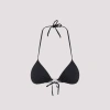 Diesel Triangle Halter Neck Bikini Top With Adjustable Laces In Black