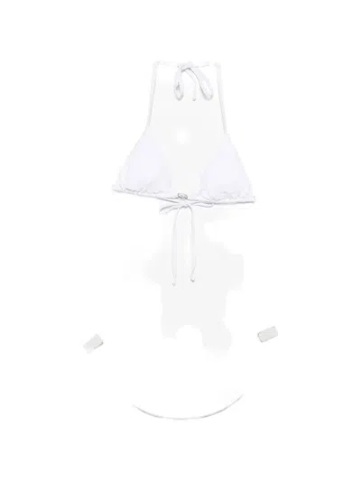 Diesel Elettra-dnm Tie Bikini Top In Gray