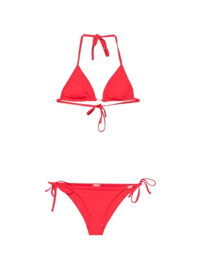 Diesel Elettra-dnm Tie-side Bikini In Red