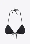 Diesel Triangle Halter Neck Bikini Top With Adjustable Laces In Burgundy
