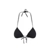 Diesel Triangle Halter Neck Bikini Top With Adjustable Laces In Black