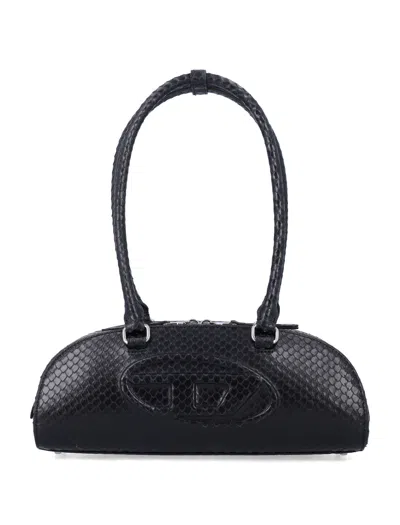 Diesel Elongated Shoulder Handbag - 32 Cm Width In Black