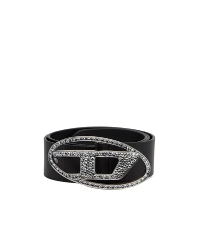 Diesel Embellished D-logo Buckle Belt In Multicolour