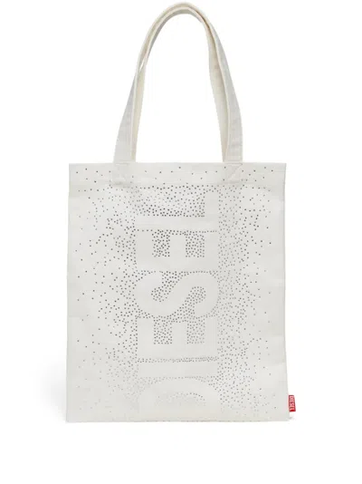 Diesel Kids' Embellished Shoulder Bag In White