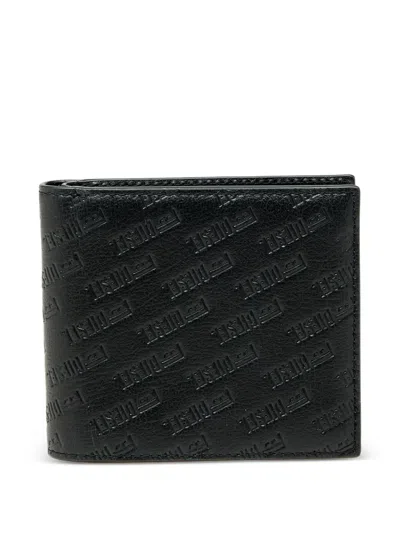 Diesel Embossed Logo Bi-fold Wallet In Black