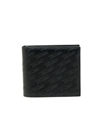 Diesel Embossed Logo Bi-fold Wallet In Black