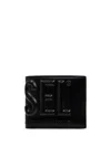 Diesel Embossed-logo Leather Bi-fold Wallet In Black