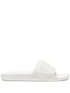 Diesel Embossed-logo Pool Sliders In White