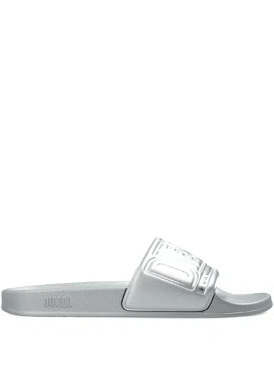 Diesel Embossed Logo Slide In Animal Print