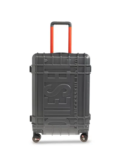 Diesel Embossed-logo Suitcase In Gray