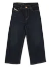 Diesel Embroidered-letter Mid-rise Jeans In Blue