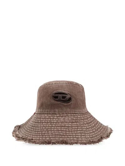 Diesel Embroidered Logo Bucket Hat In Brown