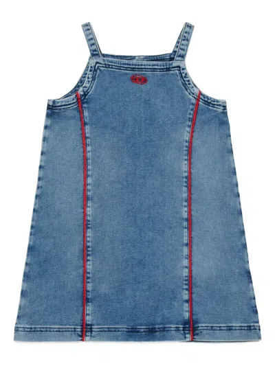 Diesel Embroidered-logo Cotton Dress In Multi