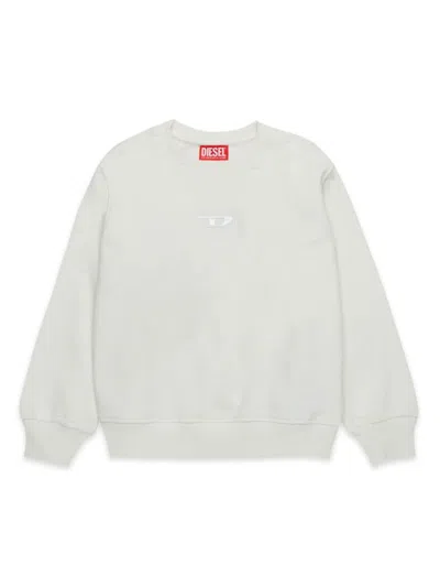 Diesel Kids' Embroidered-logo Cotton Sweatshirt In Neutral