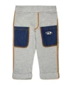 Diesel Embroidered-logo Cotton Track Pants In Grey/blue