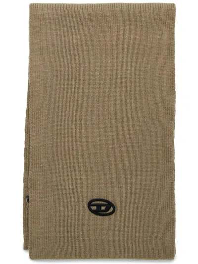 Diesel Kids' Embroidered Logo Scarf In Neutrals