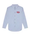 Diesel Embroidered-logo Striped Poplin Shirt In Blue