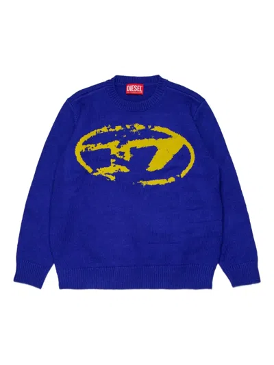 Diesel Kids' Embroidered-logo Sweatshirt In Blue