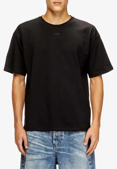 Diesel Embroidered Logo T-shirt In Black