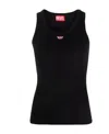 Diesel Logo-patch Sleeveless Vest Top In Black