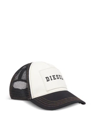 Diesel Embroidered-patch Cap In White
