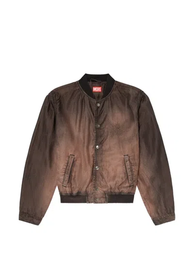 Diesel Embroidered Phoenix Bomber Jacket In Brown