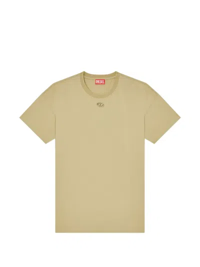 Diesel Embroidered-logo Cotton T-shirt In Animal Print
