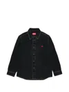 Diesel 로고 자수 데님 셔츠 In Black